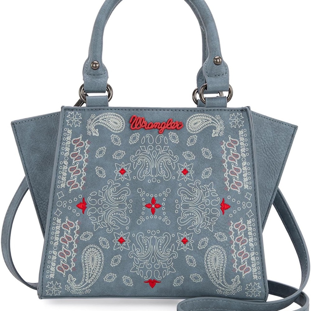 Wrangler Gray Women's Satchel with Red Accents